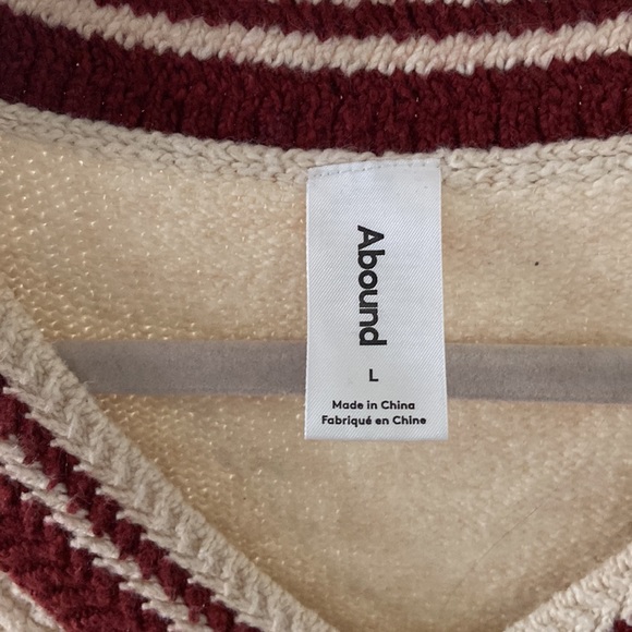 Sweater vest crème and burgundy - Picture 3 of 4